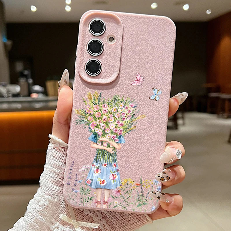 Blooming Girl with Bouquet Phone Case - Samsung