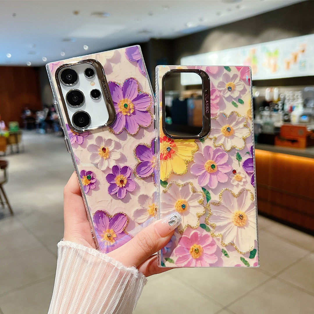 Shining Floral Oil Painting Case - Samsung