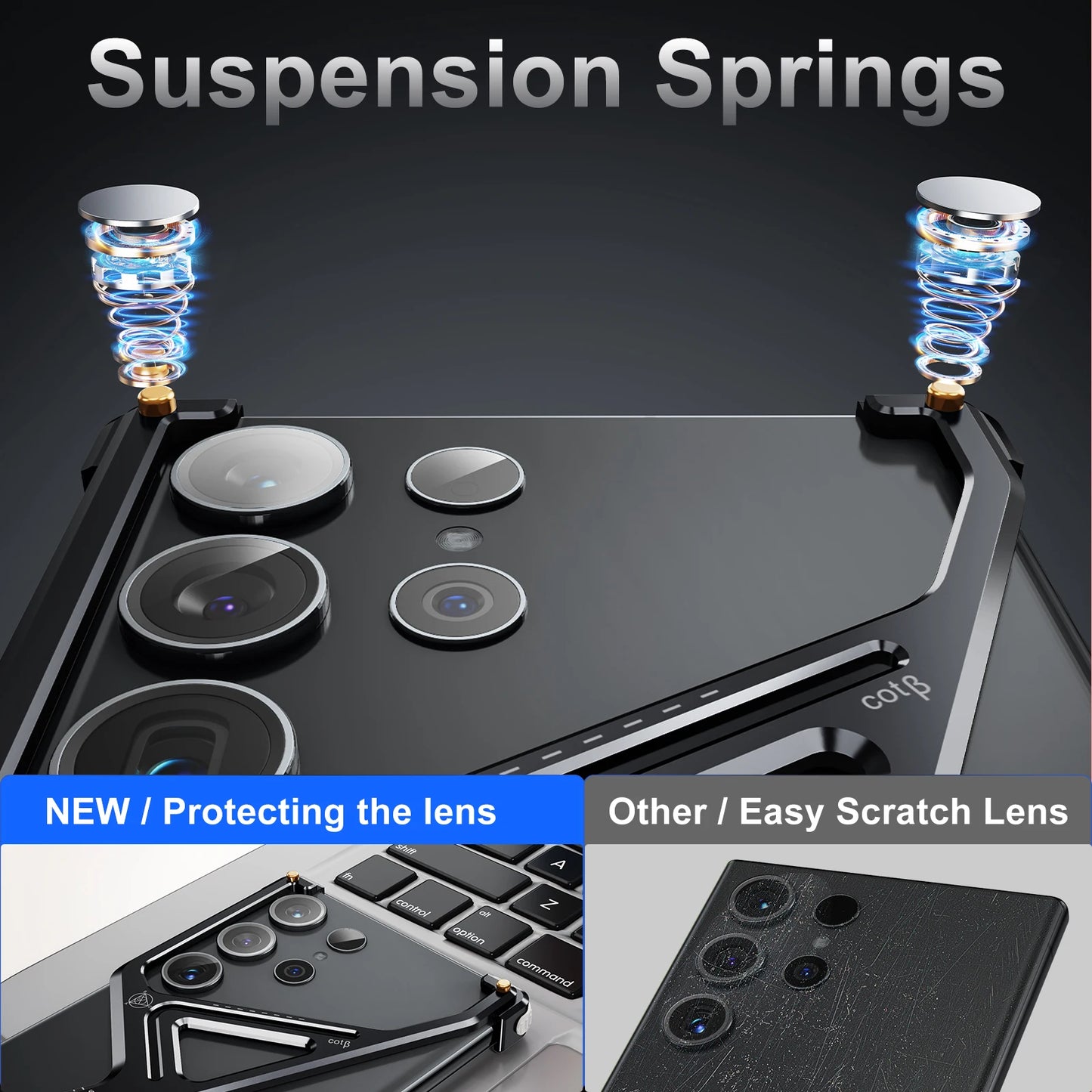 Rugged Titanium Alloy Shield Kickstand Case - Samsung