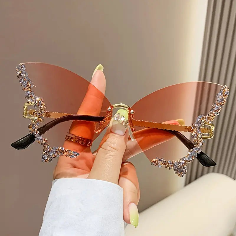 Crystal Butterfly Wings Sunglasses