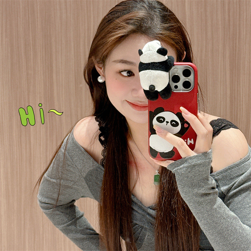 Adorable 3D Panda Case with Charms