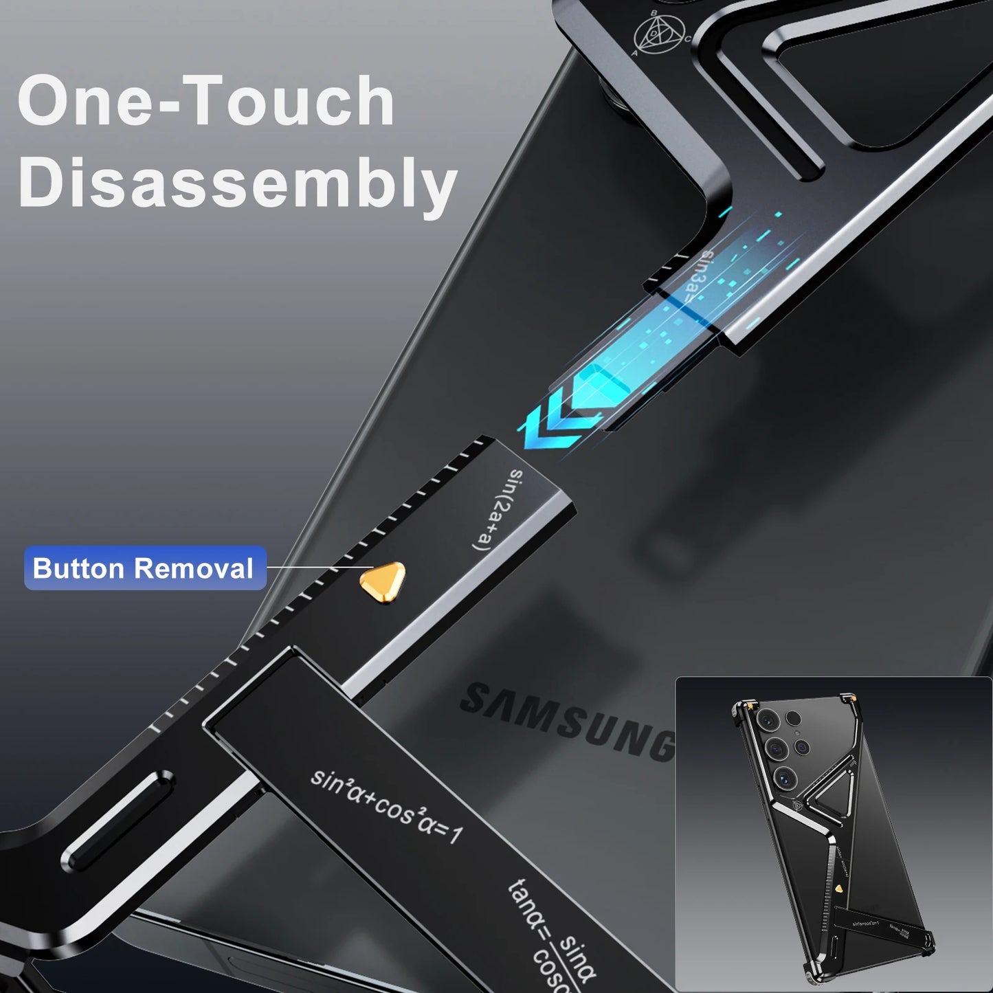 Rugged Titanium Alloy Shield Kickstand Case - Samsung