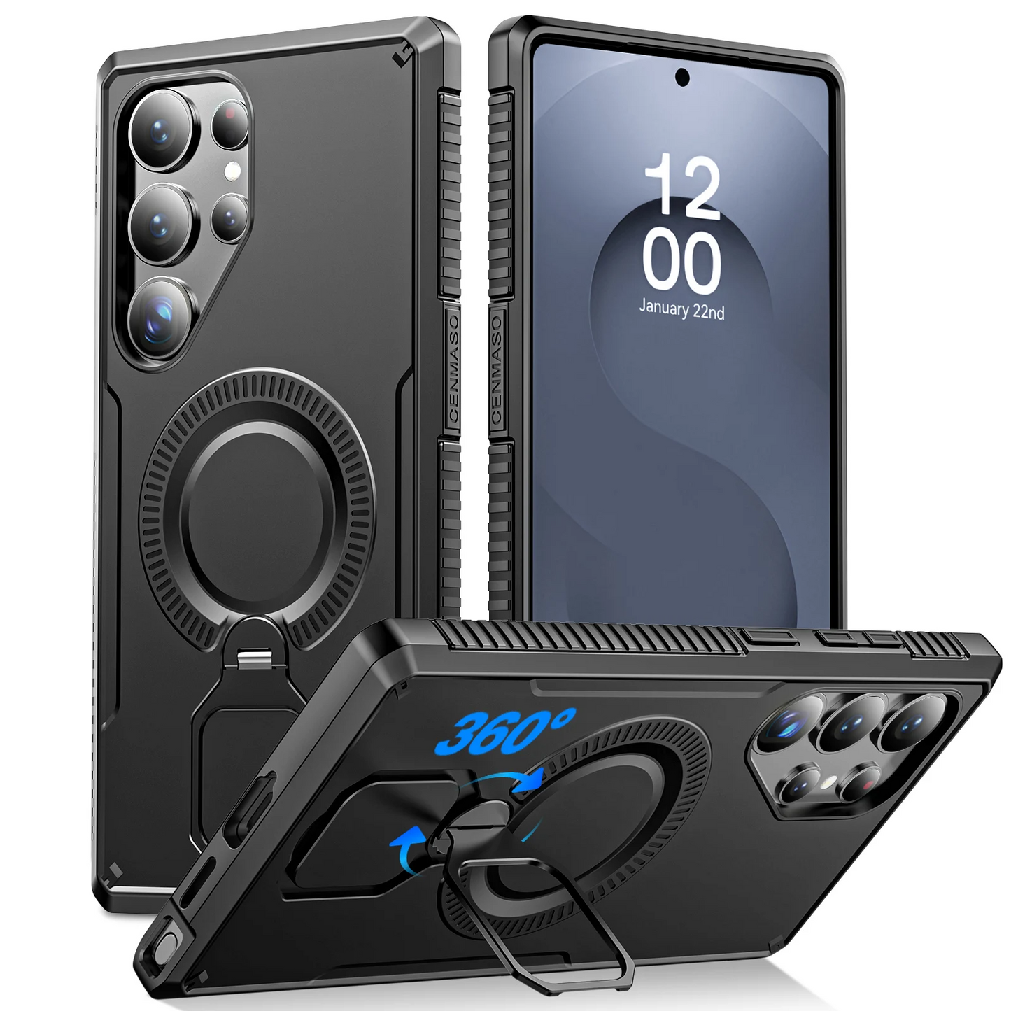 Armored Anti-Fall Rotating Ring Camera Protection Case - Samsung