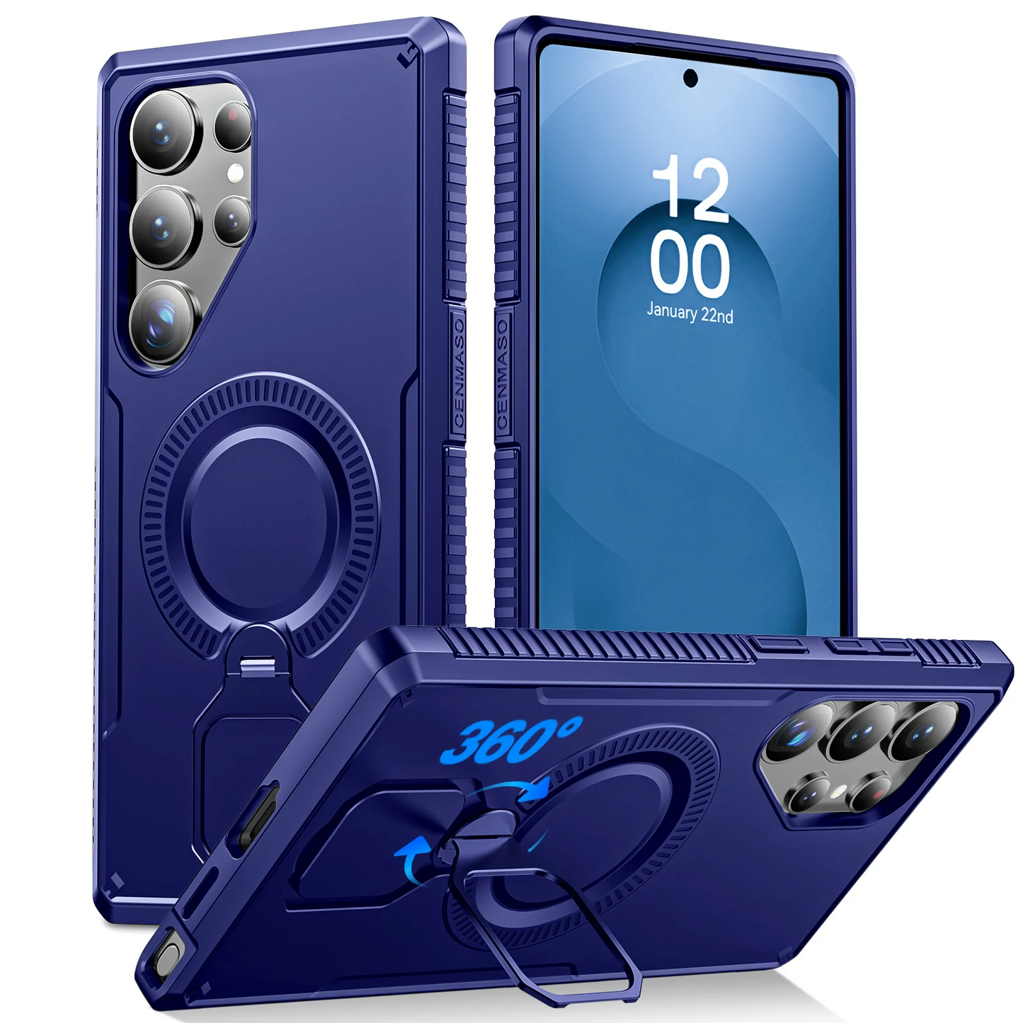 Armored Anti-Fall Rotating Ring Camera Protection Case - Samsung