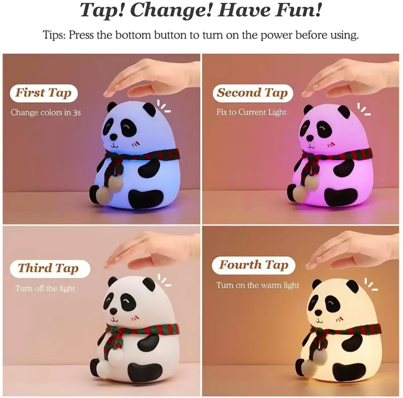 Adorable Panda Touch Multicolour Lamp