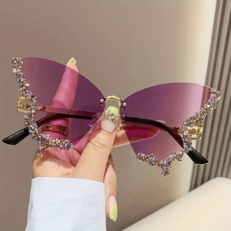 Crystal Butterfly Wings Sunglasses