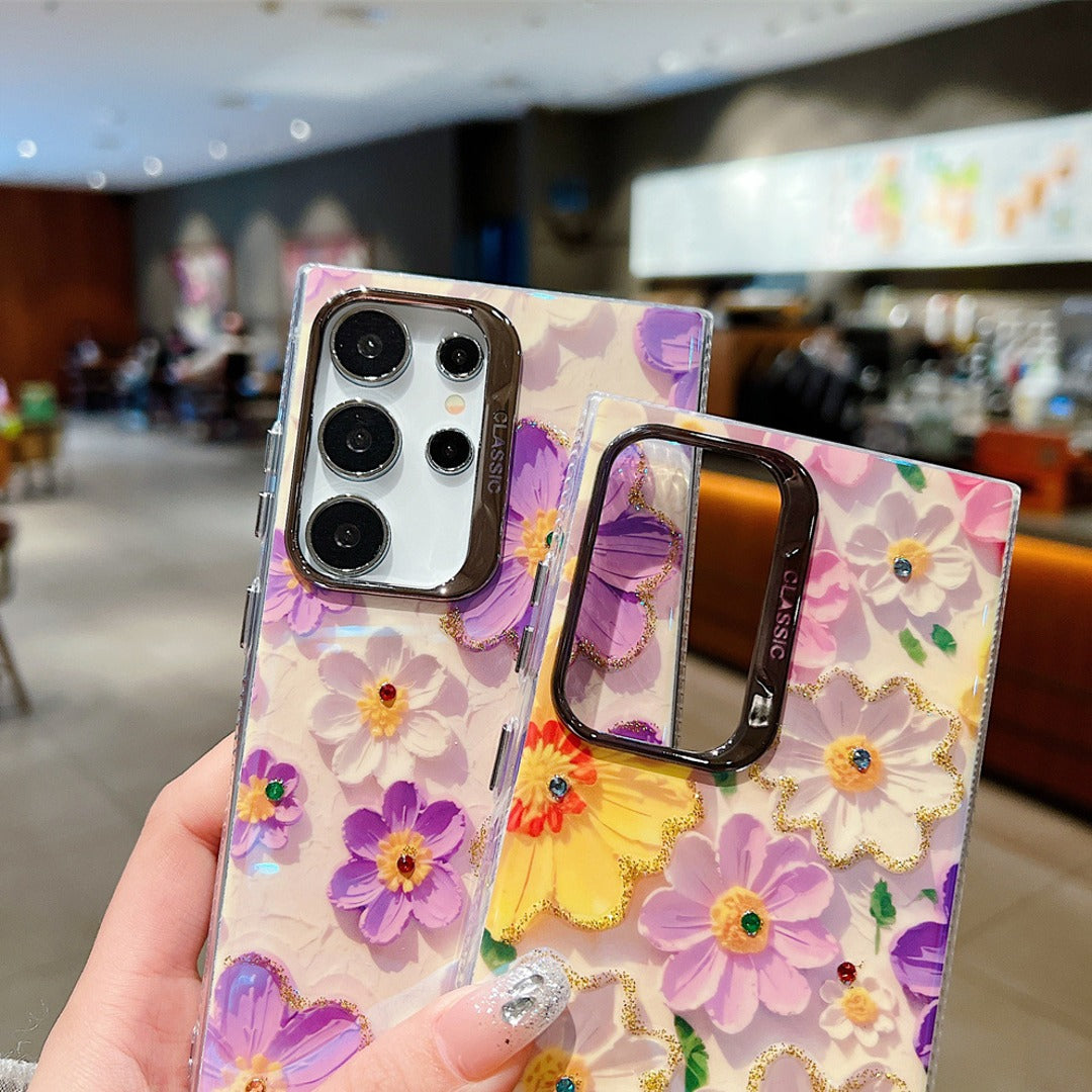 Shining Floral Oil Painting Case - Samsung