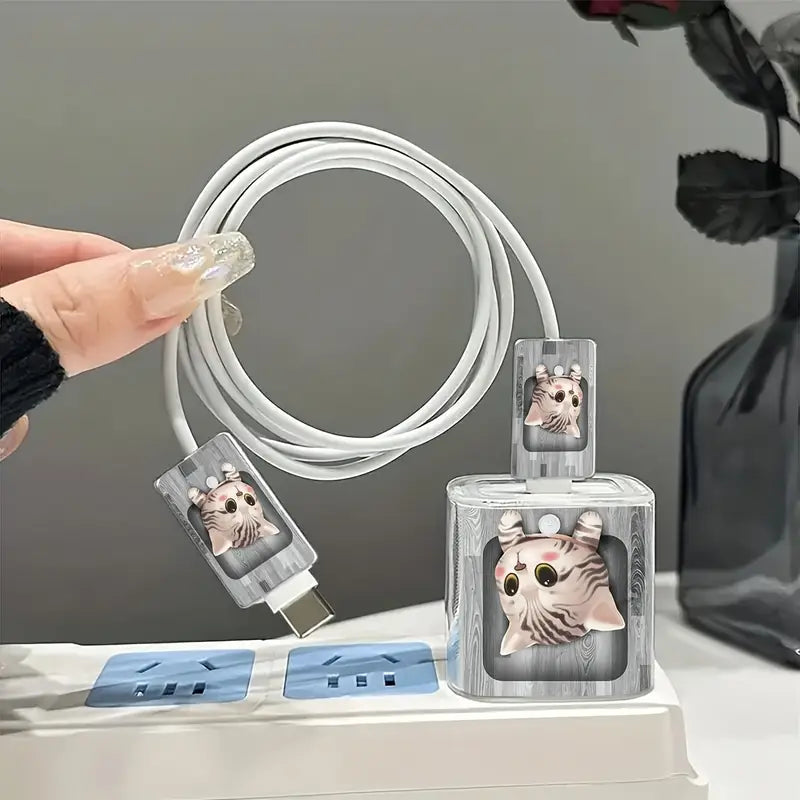 Cute Kitten Charger Protector Kit