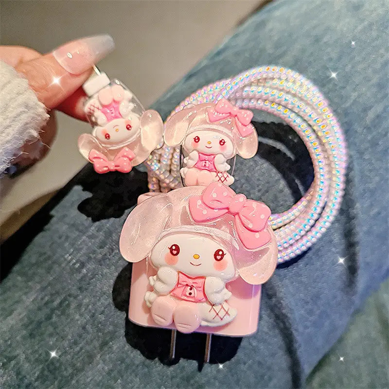 Glitter Charm Bunny Charger Protector Kit