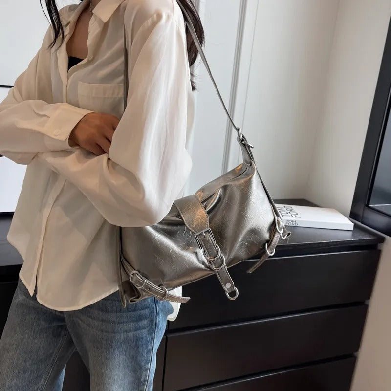 Adjustable Strap Crossbody Leather Bag