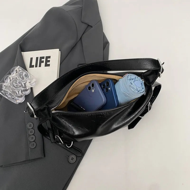 Adjustable Strap Crossbody Leather Bag