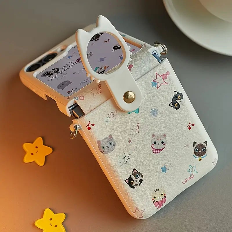 Charming Cat Print Phone Case - Samsung