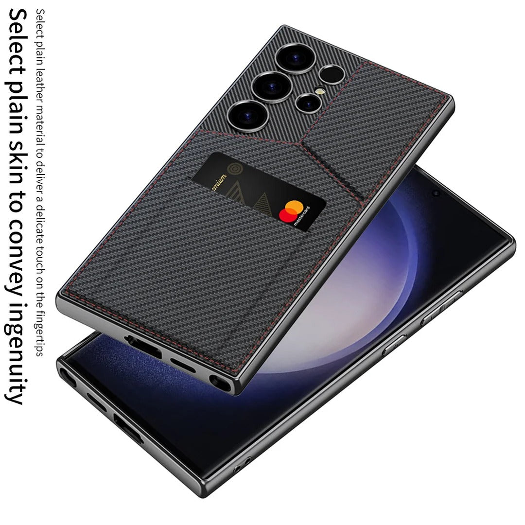 Premium Bracket Stand Holder Wallet Case - Samsung