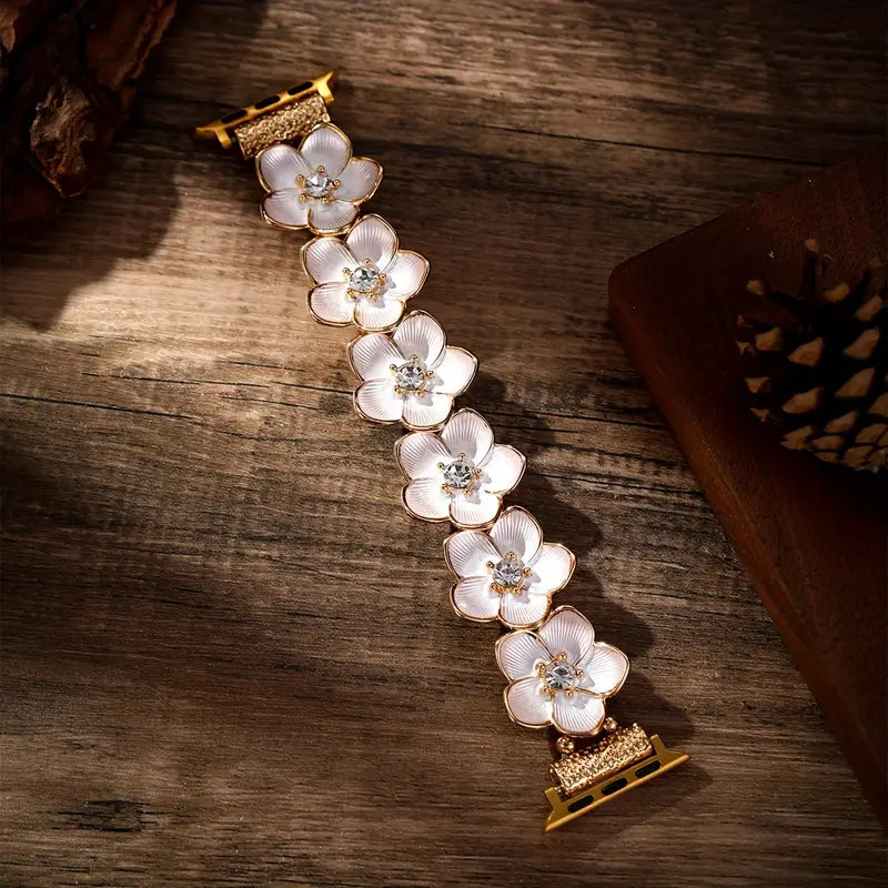 Elegant Flower Bracelet Strap for Apple Watch