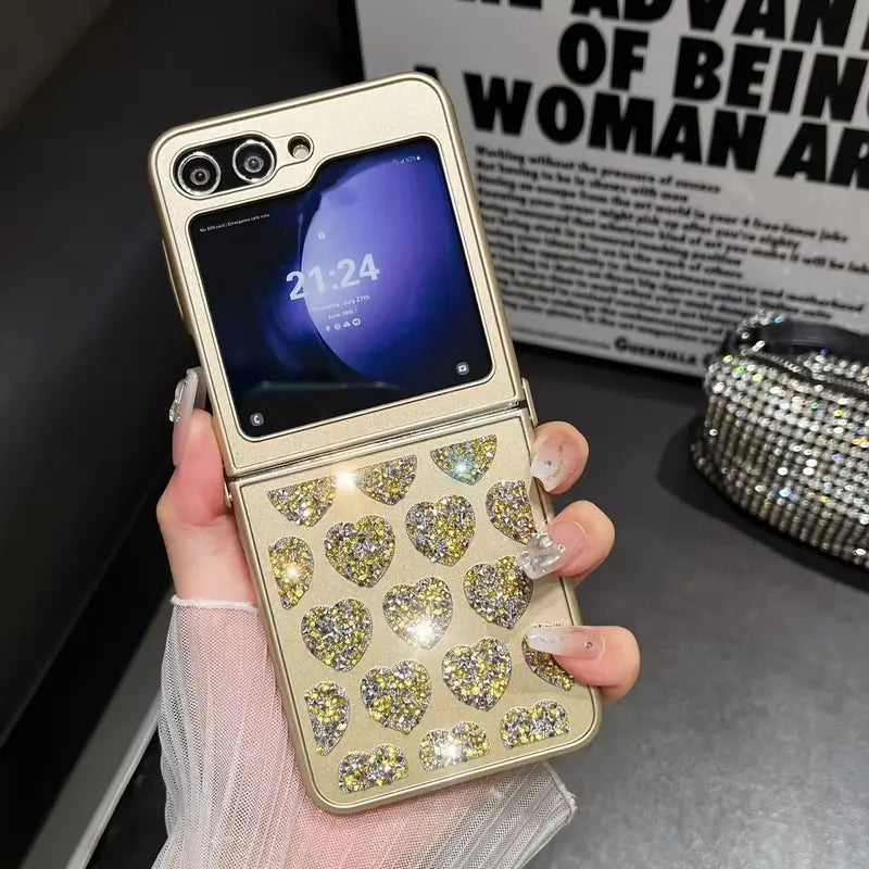 Radiant Shiny Diamond Heart Case - Samsung