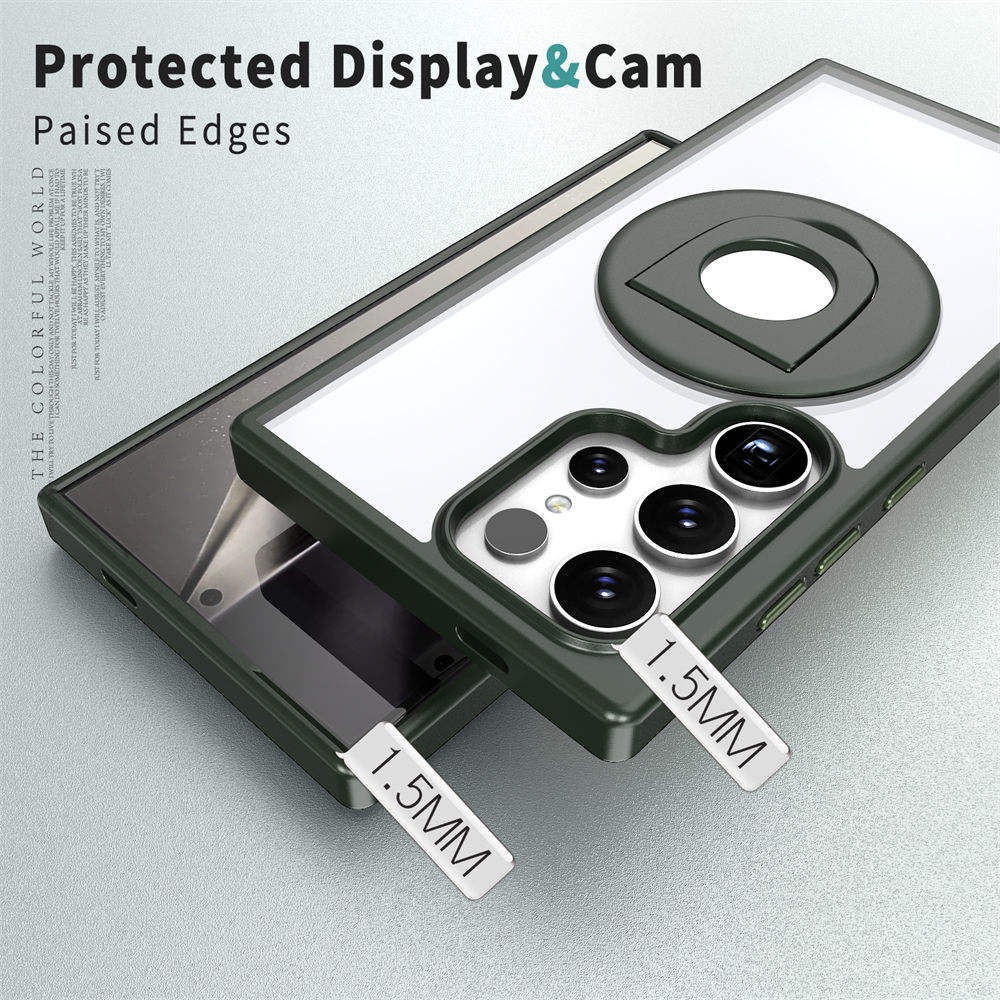 Crystal Matte Frame Ring Holder Case - Samsung