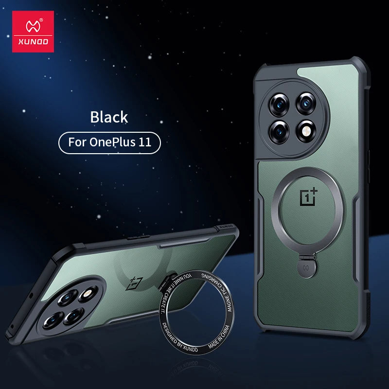 Elegant Transparent Magnetic Ring Case - OnePlus