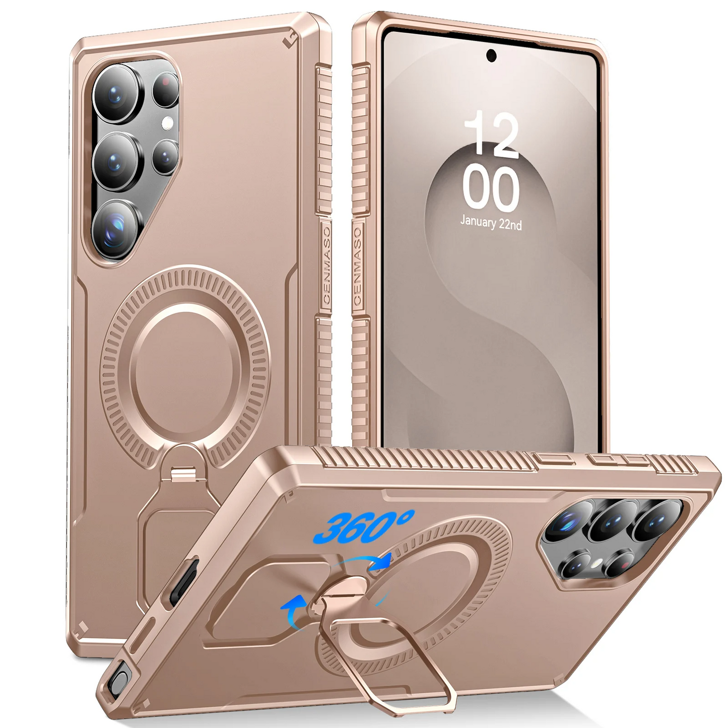 Armored Anti-Fall Rotating Ring Camera Protection Case - Samsung