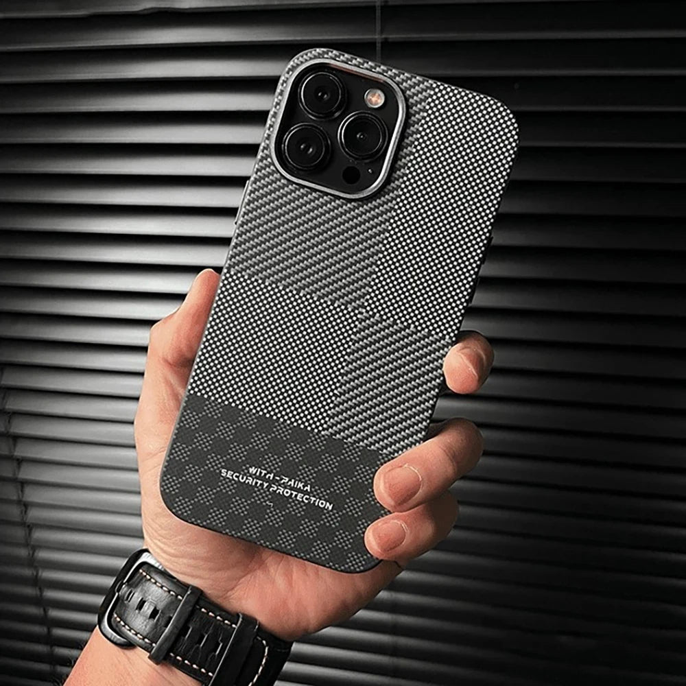 Luxury Matte Magnetic Kevlar Carbon Case - iPhone