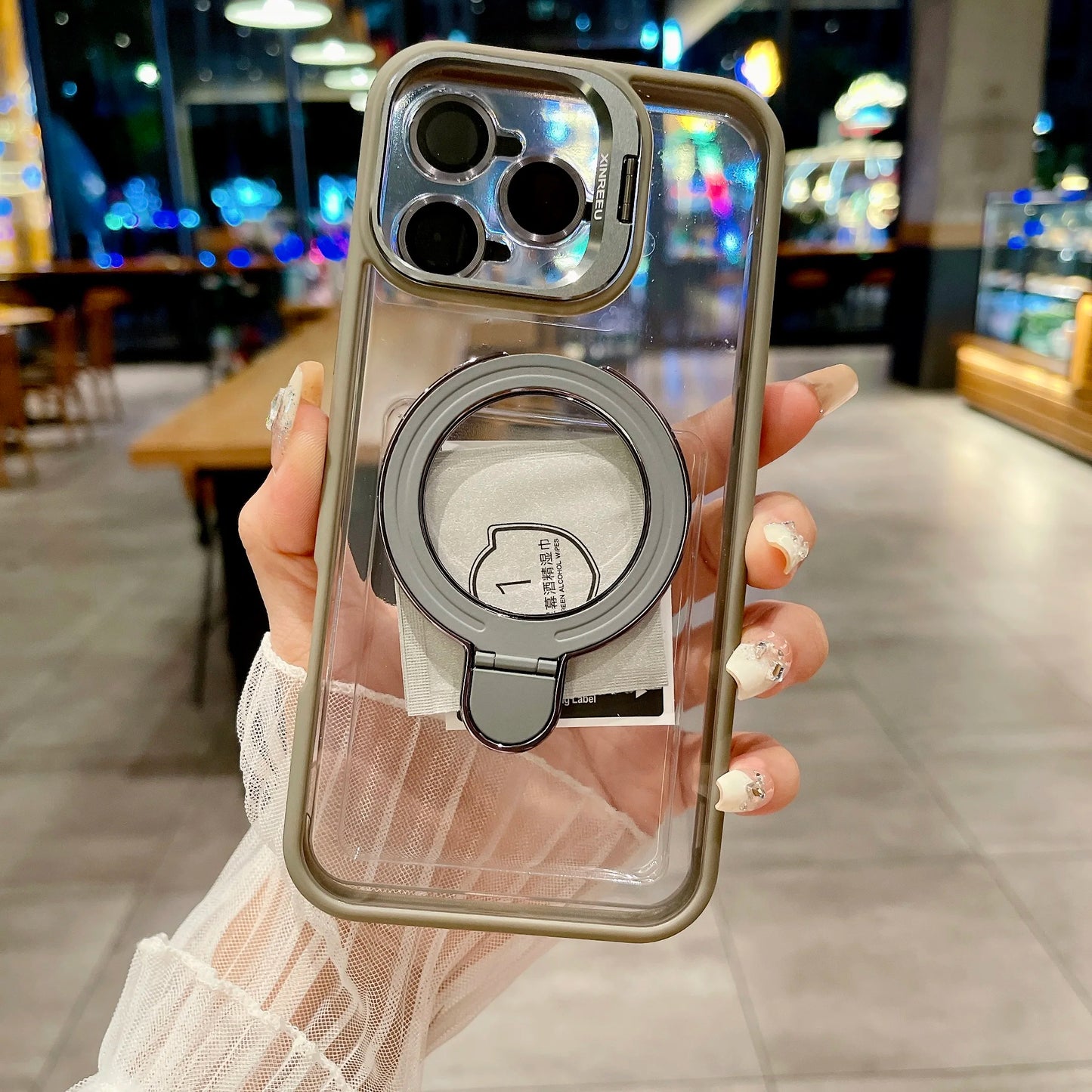 Luxury Transparent Kickstand Magsafe Case - iPhone