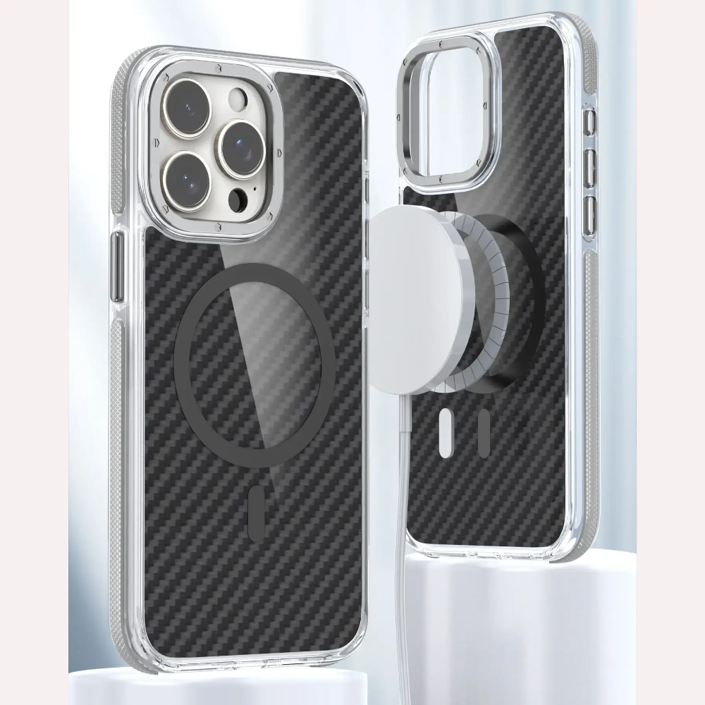 Sleek Carbon Fiber Transparent Case - iPhone