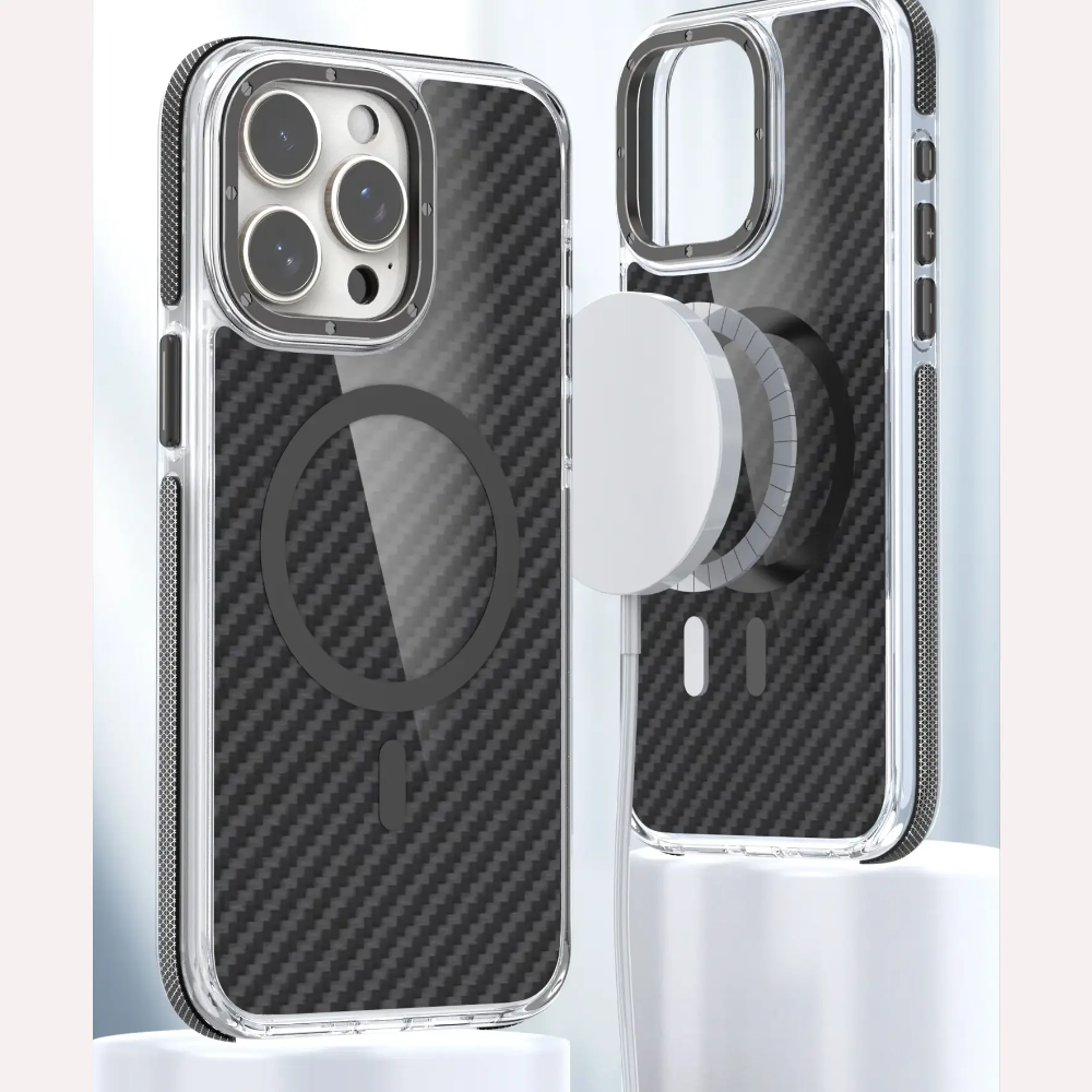 Sleek Carbon Fiber Transparent Case - iPhone