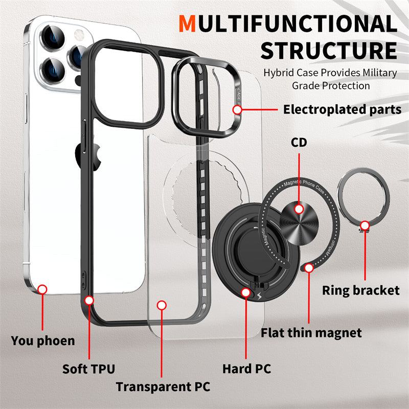 Pristine Invisible Magnetic Ring Holder Case - iPhone