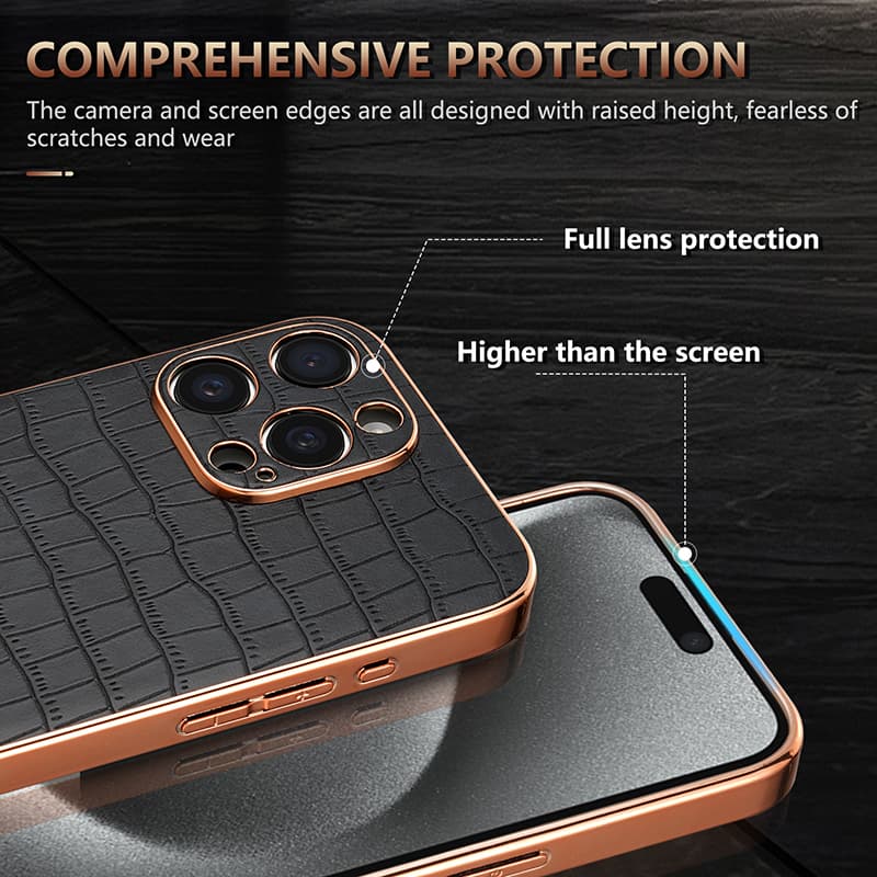 Lavish Croc Leather Craft Case - iPhone