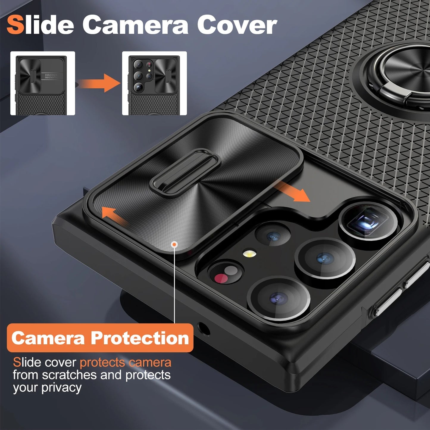 Shock Blocker Slide Camera Ring Bracket Case - Samsung