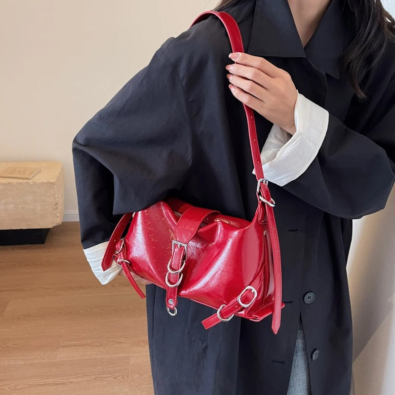 Adjustable Strap Crossbody Leather Bag