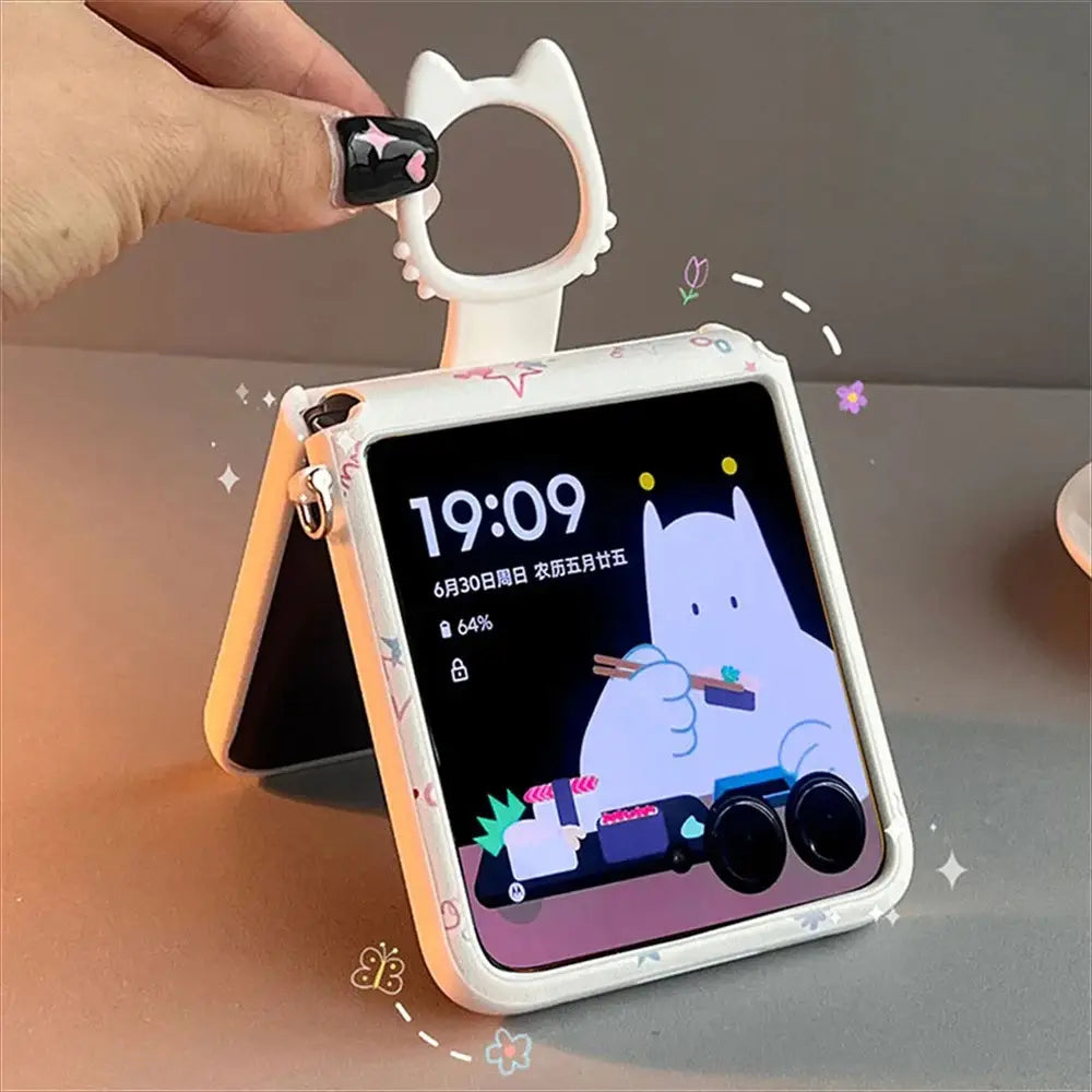 Galaxy Z Flip Series Kitty Cosmos Purrfect Stars Case