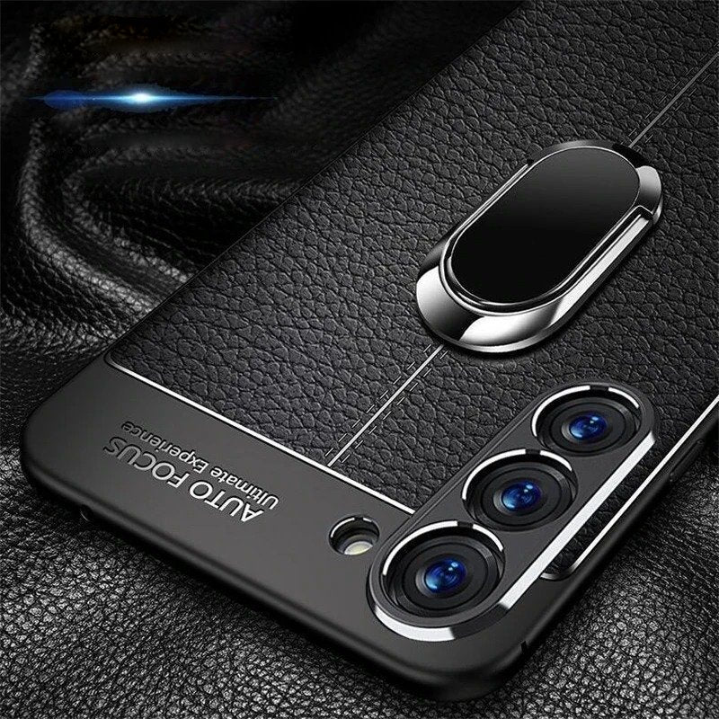 Sleek Urban Leather Ring Holder Case - Samsung