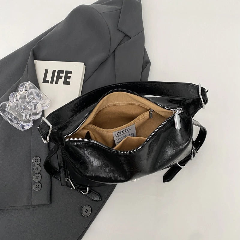 Adjustable Strap Crossbody Leather Bag