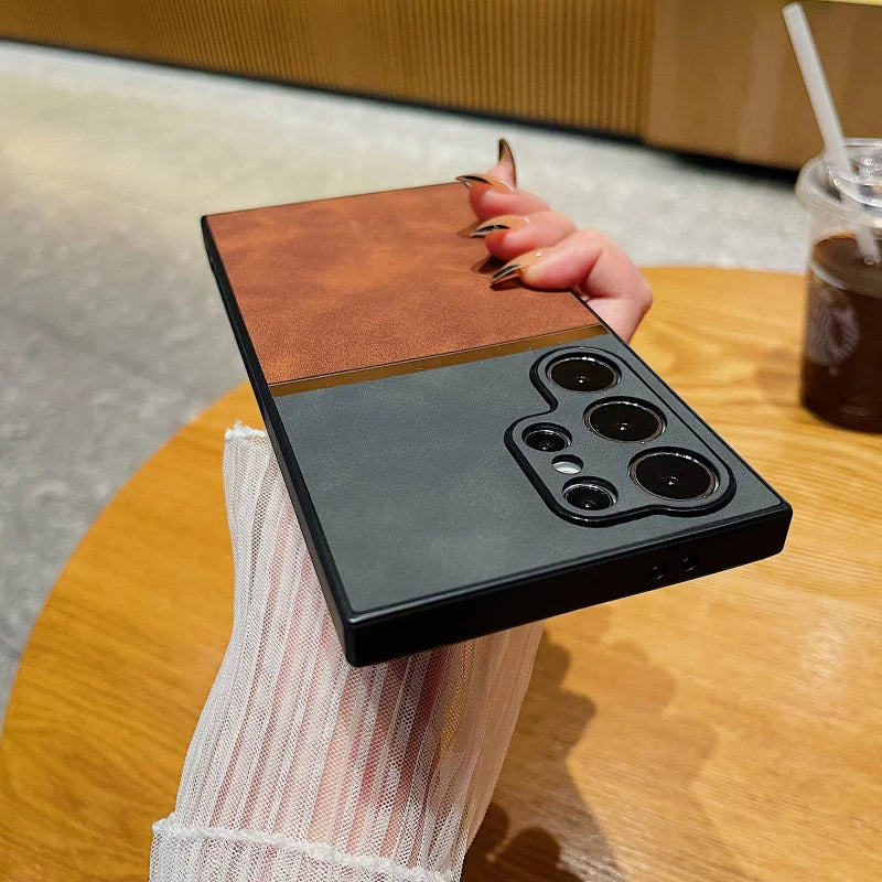 Opulent Metal Trim Leather Case - Samsung