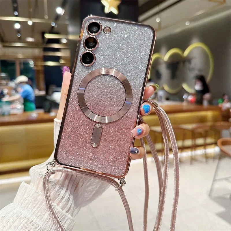 Sparkle Sling Bling Crossbody Strap Case - Samsung
