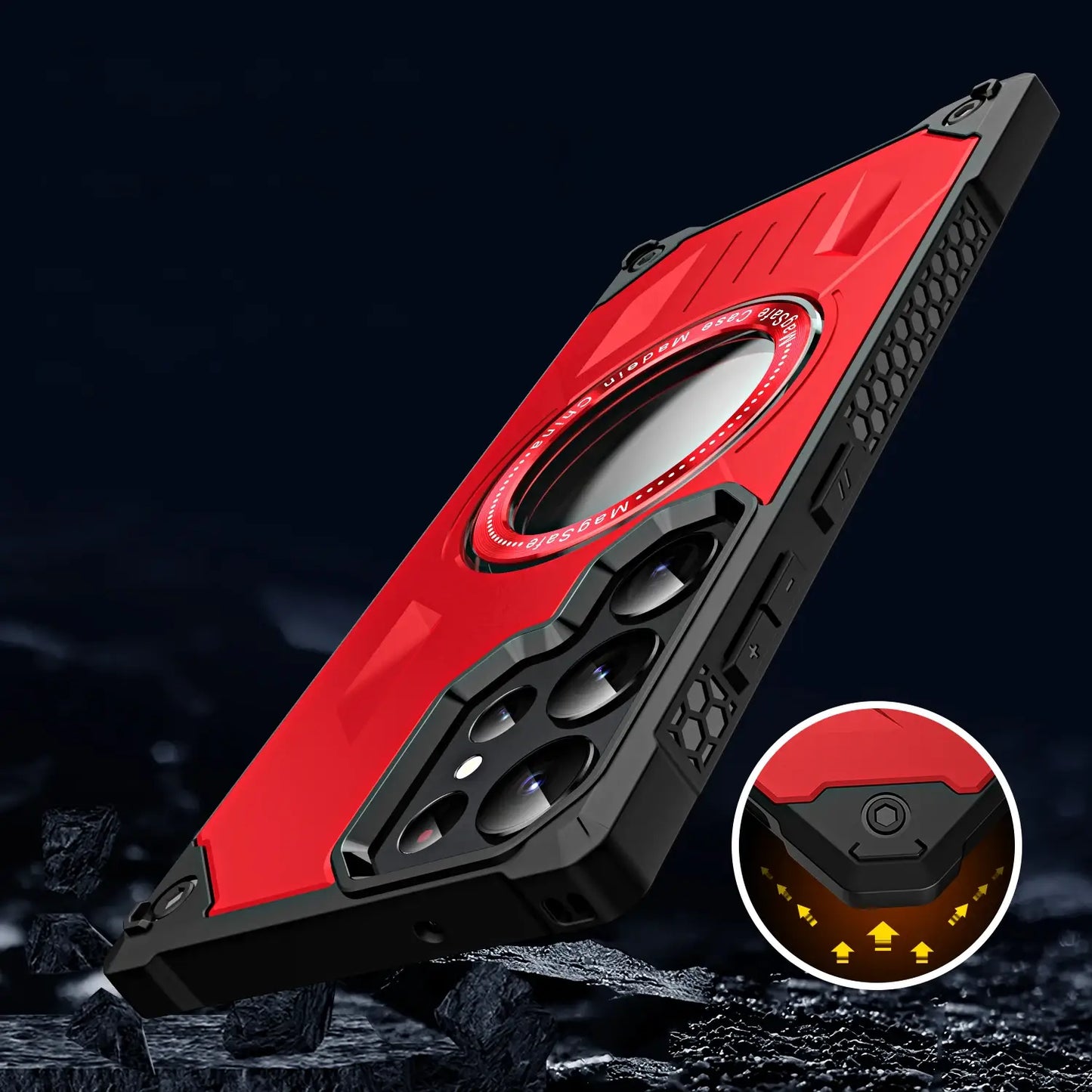 Armor Rugged Metal Ring Kickstand Case - Samsung