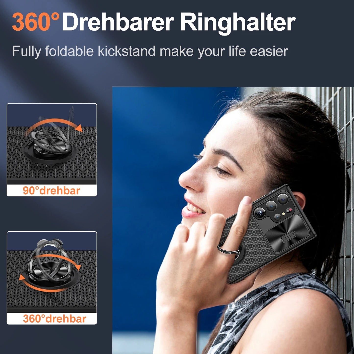 Shock Blocker Slide Camera Ring Bracket Case - Samsung