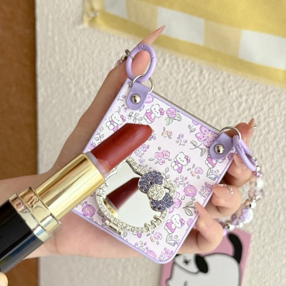 Galaxy Z Flip Series Blossom Kitty Mirror Charm Case
