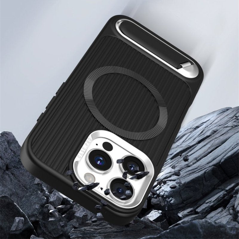 Sleek Grooved Magsafe Kickstand Case - iPhone