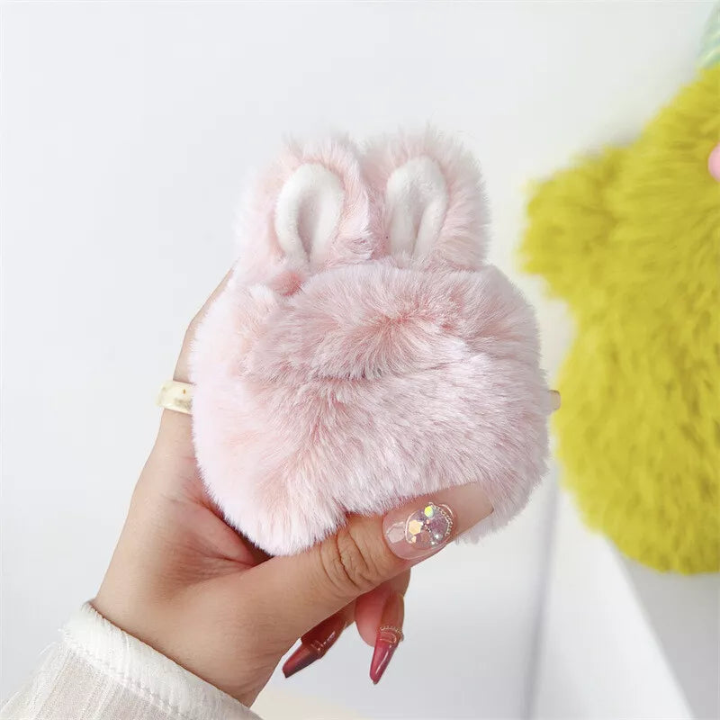 Fluffy Bunny Ears Plush Case - AirPods