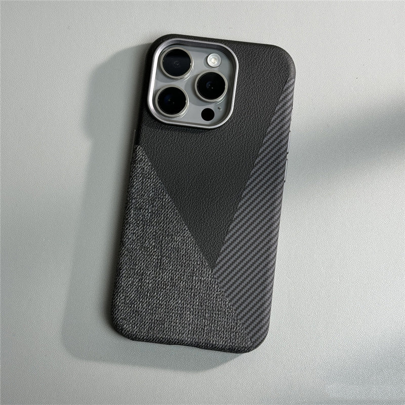 Distinct Bold Pattern Magsafe Leather Case - iPhone