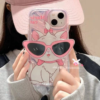Marie Cat 3D Pink Sunglasses Case
