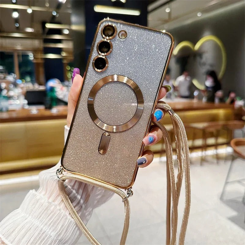 Sparkle Sling Bling Crossbody Strap Case - Samsung