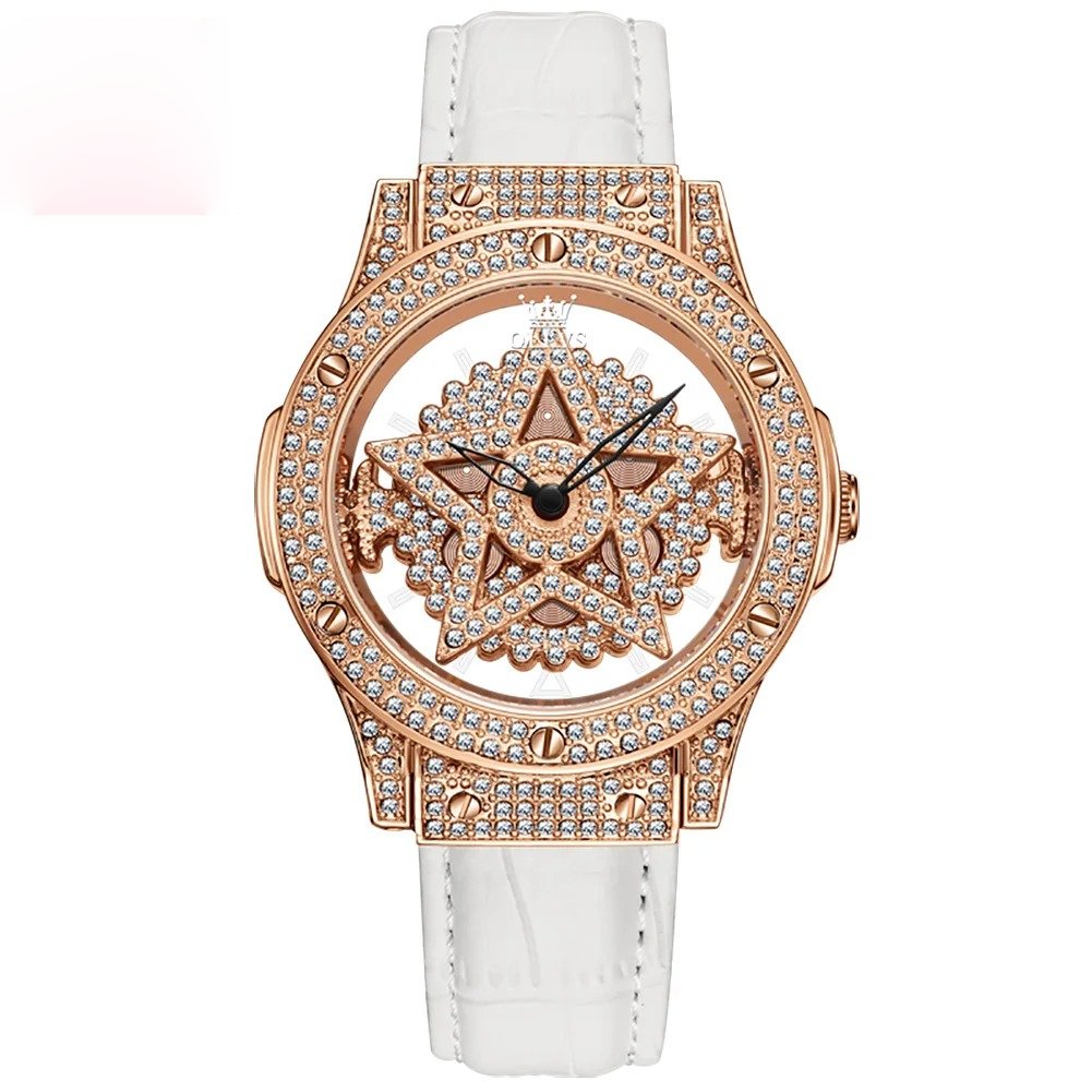 Elegant Star Revolving Diamond Wristwatch