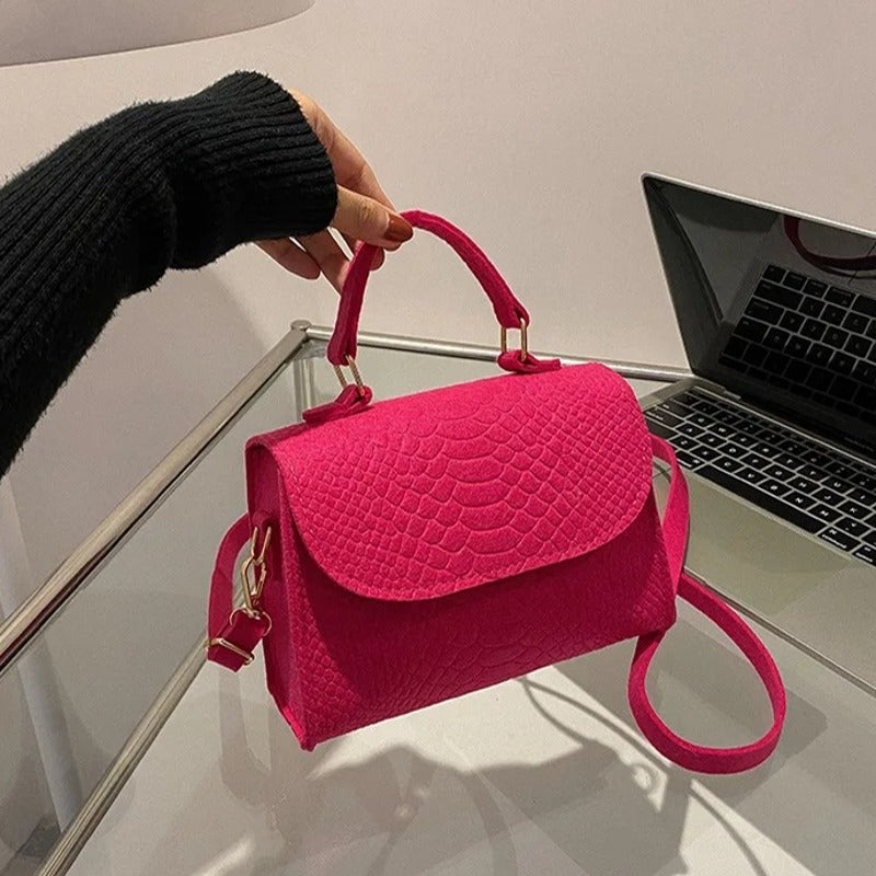Retro Solid Color Handbag
