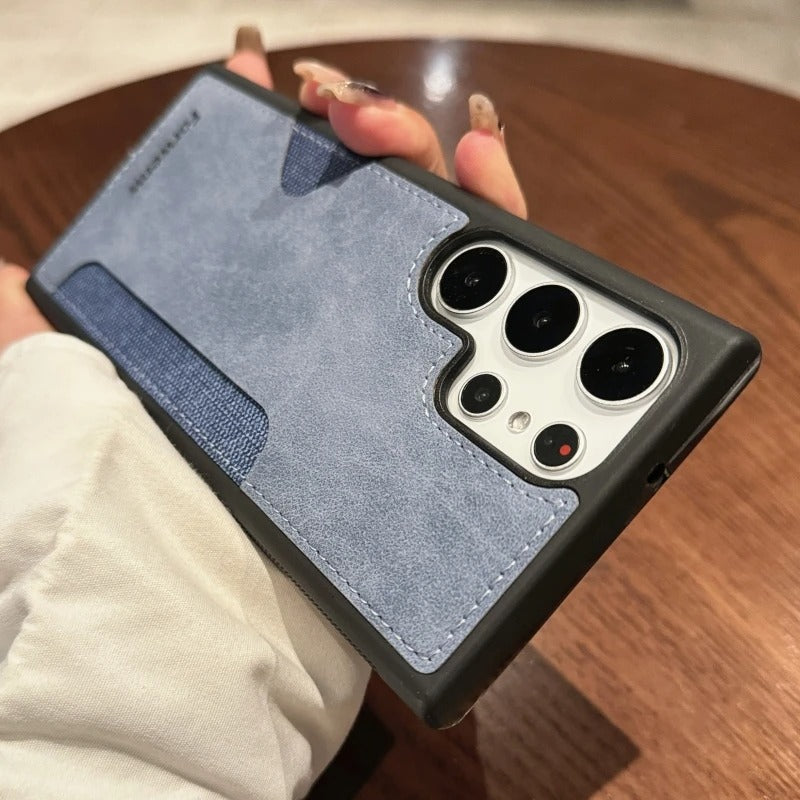 Premium Leather Card Holder Case - Samsung