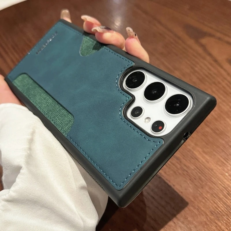 Premium Leather Card Holder Case - Samsung