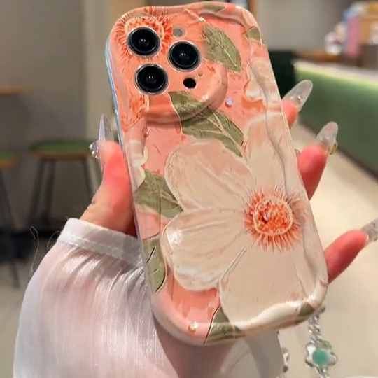 Oil Painting Floral Case with Colorful Charm