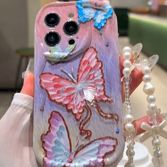 Butterfly Bliss Phone Case with Charm