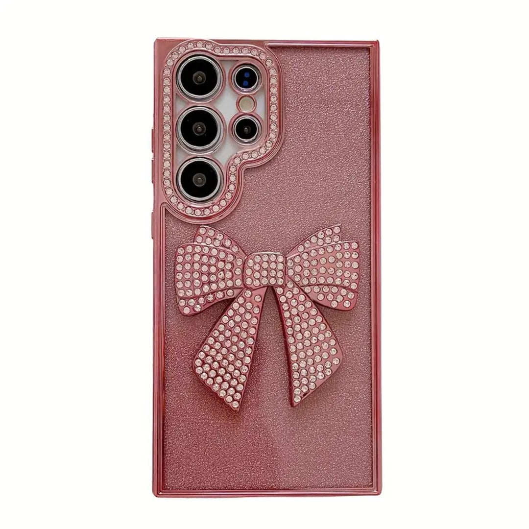 Shiny 3D Rhinestone Bow Bling Glitter Phone Case - Samsung